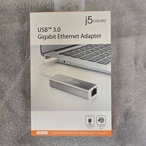 J5Create JUE130 SuperSpeed USB 3.0 Gigabit Ethernet Adapter for Windows and Mac